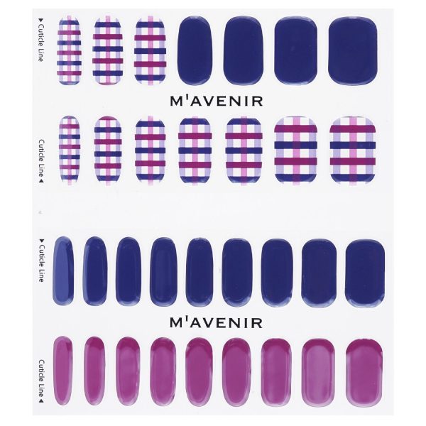 Mavenir Nail Sticker (Patterned) - # Gingham Check With Purple Nail  32pcs Online Sale