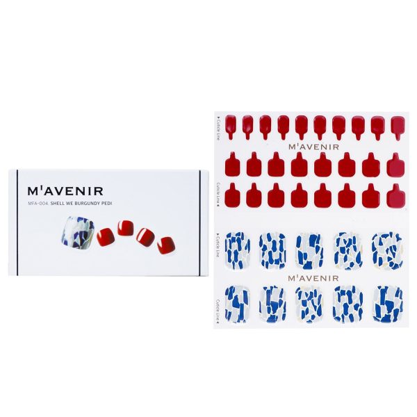 Mavenir Nail Sticker (Patterned) - # Shell We Burgundy Pedi  36pcs on Sale