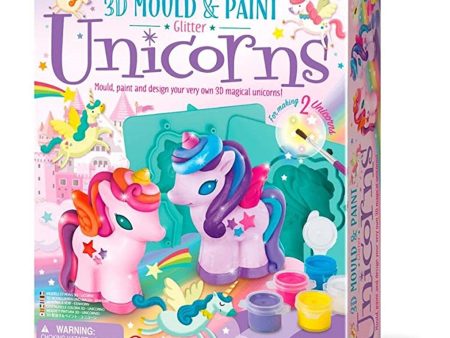 4M 3D Mould & Paint Glitter Unicorns  32x19x22mm Discount