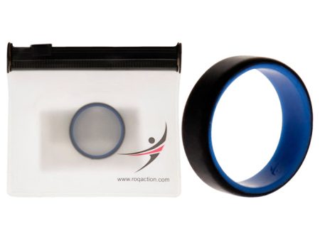 ROQ Silicone Wedding 2Layer Beveled 8mm Ring - Blue-Black by ROQ for Men - 16 mm Ring Sale