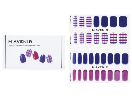 Mavenir Nail Sticker (Patterned) - # Gingham Check With Purple Nail  32pcs Online Sale