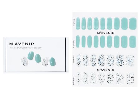 Mavenir Nail Sticker (Blue) - # Splinkle With Tinted Green Nail  32pcs Supply