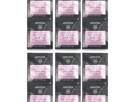 Apivita Express Beauty Face Mask with Pink Clay (Gentle Cleansing) (unboxed)  6x(2x8ml) Supply