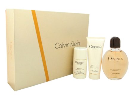 Calvin Klein Obsession by Calvin Klein for Men - 3 Pc Gift Set 4oz EDT Spray, 2.6oz Deodorant Stick, 3.4oz After Shave Balm Discount