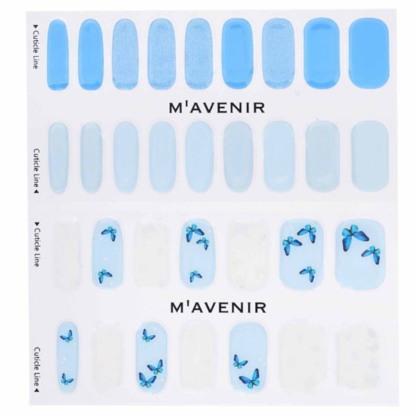 Mavenir Nail Sticker (Blue) - # Blue Mariposa Nail  32pcs Online now