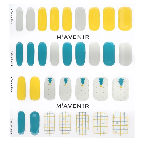 Mavenir Nail Sticker (Assorted Colour) - # Grid And Dot Tree Nail  32pcs For Sale