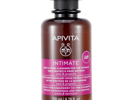 Apivita Intimate Gentle Foam Cleanser For The Intimate Area Protects From Dryness with Aloe & Propolis (Exp. Date: 07 2023)  200ml 6.8oz Hot on Sale