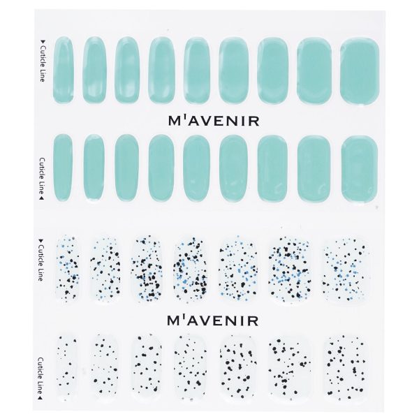 Mavenir Nail Sticker (Blue) - # Splinkle With Tinted Green Nail  32pcs Supply